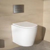 Mirlux Hangtoilet Varo Mat Wit - Randloos Wandcloset - Softclose Zitting - Keramisch Toiletpot - Zwevend Toilet