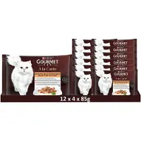 Gourmet à la carte met kip, rundvlees, forel en koolvis (12 x 4 x 85g)