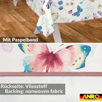 ANRO Tafelkleed Vlinders Meerkleurig 240x140cm Met sierband Afwasbaar Waterafstotend Binnen & Buiten