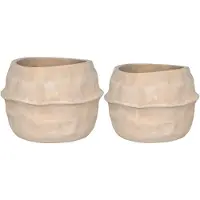 Ptmd Kendra Natural Terracotta Pot With Wave Border SV2