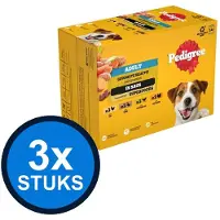 Pedigree 3x - Pouch Adult Saus Gev Sel Multipack (12x100g) - Hondenvoer Natvoer - 1.2 kg