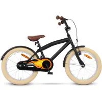 ALLVIA Kinderfiets 18 Inch - Kinderfiets 16 Inch - Fiets - Verstelbaar Zadel en Stuur - 110-123 cm - Zwart - 125 cm x 66 cm x 18 cm