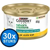 Gourmet 30x - Nature's Creations Mousse Kip - Kattenvoer Natvoer - 85g