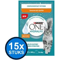 Purina One 15x - HydraCare Adult Kip (6x50g) - Kattenvoer Natvoer - 300 g