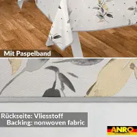 ANRO Tafelkleed Zilverblad Grijs 240x140cm Met sierband Afwasbaar Waterafstotend Binnen & Buiten