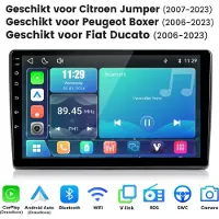 Junsun lINUX Draadloos Carplay & Andriod Auto Geschikt voor Fiat Ducato Citroen Jumper Peugeot Boxer - 9 Inch TouchScreen - Bluetooth - GPS - WiFi -FM - RDS- Airplay - Stuurwiel Bediening - DSP