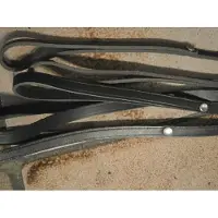Hunter standaard hondenlijn spaltleer zwart 1 mtr. 10 mm