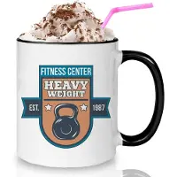 FUNNYCASE Zwarte Keramische Mok - Perfect cadeau voor fitnessliefhebbers