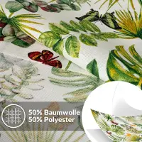 ANRO Tafelkleed Vlinders en bladeren Meerkleurig Ovaal 280x140cm Met sierband Afwasbaar