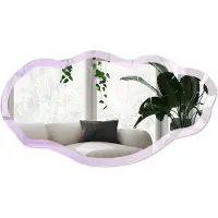 Wallfluent Subtiele Kleurovergang Spiegel - Paars Moderne Rechthoekige Wandspiegel - Organische Spiegel - Slaapkamer, Woonkamer, Kantoor - Klassiek - 45x90 cm - Totale afmeting 52x97 cm