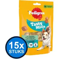 Pedigree 15x - Tasty Minis Chewy Cubes - Hondenvoer Snacks - 130 g