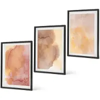 Coloray 4-Delige Schilderij Set - Warme aquarelverf op canvas, kleurrijke texturen - 40 x 60 cm - Schilderijen Set - Wanddecoratie - Woonkamer