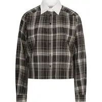 Esqualo Blouse short check strass Antraciet dames