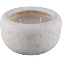 Ptmd Sarai White Cement Outdoor Candle Rounded L