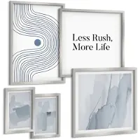 Tulup 4-Delige Schilderij Set - Moderne abstracte grafische vormgeving met een minimalistische boodschap. - 50 x 50 cm, 20 x 30 cm en 40 x 60 cm - Wanddecoratie - Muurdecoratie - Woonkamer
