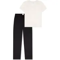 Schiesser Pyjama 'Mix & Relax' zwart / wit