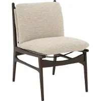 Goossens Eetkamerstoel Alison - Zonder Armleuning - Stof - Beige