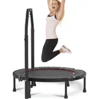 Vali Trampoline - 150kg - Trampoline Fitness - Fitness Trampoline - Zwart - 102cm x 102cm x 22cm