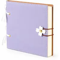 VHV - Notitieboek Blanco 240 Pagina's - Vierkant dagboek met bloemsluiting en 180° vlakliggend ontwerp - Paars