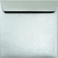 Netuno Metallic (parelmoer) zilveren enveloppen A5 - 170 x 170 mm - 25 stuks - HK zelfklevend met plakstrip - 120 gram - Majestic -