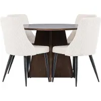 Ebuy24 Bootcut eethoek eettafel mokka 4 stoelen fluweel beige.