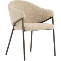 Light & Living Light&living Eetkamerstoel 61x60x80 cm NYRO zand-bruin+antiek brons - set van 2
