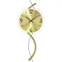 AMS Klok 9717 - Wandklok met gouden en houten elementen / design