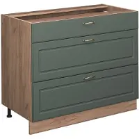 Vicco Keukenonderkast Fame-Line Groen-Goud Landhuis/Goudkleurig Eiken 100 cm zonder werkblad, Model 61635