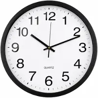 OEM VHV - Wandklok - Stille, niet-tikkerige klok, 25 cm - Batterij-aangedreven wandklok - Geschikt voor woonkamer, keuken en kantoor - Zwart