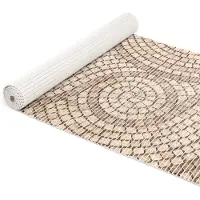 ANRO Badmat Mozaïek Beige 65x140cm Antislip Douchemat Afwasbaar Sneldrogend