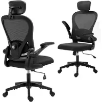 HOMCOM -bureaustoel-mesh-64 x 63 x 125 cm-zwart