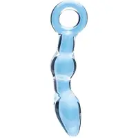 Clarity Utopian Mystique - geribbelde glazen anale dildo (transparant)