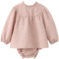 Mango geruite romper - roze Meisjes Katoen Ronde hals Ruit - maat 92