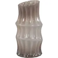 Ptmd Anvi Cream Solid Glass Vase Angular Shaped Round L