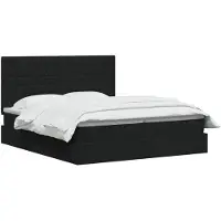 vidaXL LED-bed met opbergruimte en matras, zwart, 180 x 200 cm, met stoffen bekleding