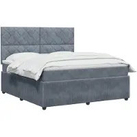 vidaXL Boxspringbed met matras Donkergrijs 140 x 190 cm Fluweel