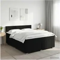 vidaXL Boxspringbed met matras met hoofdeinde Zwart 140 x 200 cm Stof