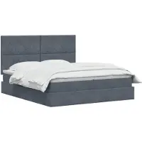 vidaXL Opbergbed met hoofdeinde Donkergrijs 180 x 200 cm Fluweel