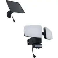 Heitronic LED buiten wandlamp Duplex, 2-lamps, hoekmontage Duplex, zwart, Kunststof, solar buitenlamp