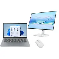 Lenovo IdeaPad Slim 3 14 + L27h 4A 2K QHD Monitor & Bluetooth Silent Mouse AMD Ryzen 5 40-processor 2,80 GHz tot 4,30 GHz, Windows 11 Home 64, 512 GB SSD M.2 2242 PCIe QLC - IPVISNL14