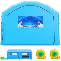 Vevor Opblaasbare Spuitcabine 7x4x2,75m Spuitcabine Autospuittent Blauw