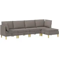 vidaXL Modulaire Sofa Set met Opslag 5 st Taupe Stof