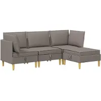 vidaXL Modulaire Sofa Set met Opslag 4 st Taupe Stof
