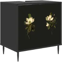 vidaXL Badkamerkast BREMEN, zwart, eikenlook, 60 x 40 x 61 cm