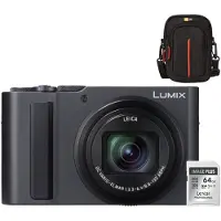 Panasonic Lumix DC-TZ300 - Donkerzilver + Lexar 64GB SDXC + Case Logic DCB-313
