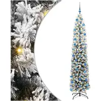 vidaXL Kunstkerstboom Groen 240 cm PVC en Staal en Kunststof