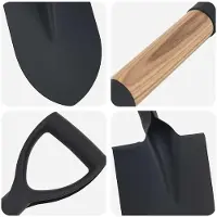 vidaXL Schep Zwart 68,5 cm Power Coated Staal en Massief Hout