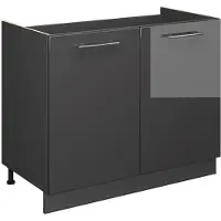 Vicco Wastafelkast Fame-Line, Antraciet Hoogglans/Antraciet, 100 cm zonder werkblad