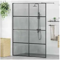 vidaXL Inloopdouchewand Zwart 140 x 195 cm gehard glas