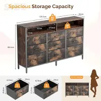 Sonstiges Kommode/dressoir met 9 lades, antislipvoetjes, afmetingen 140x30x87 cm, vintagekleur